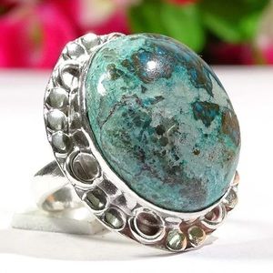 Beautiful Azurite Gemstone Size 8.5 Ring